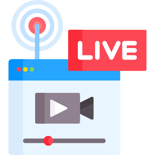 Broadcasting entertainment communications video player icon