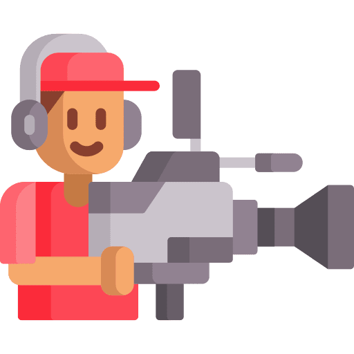 Camera operator cinema camera professions and jobs cameraman icon