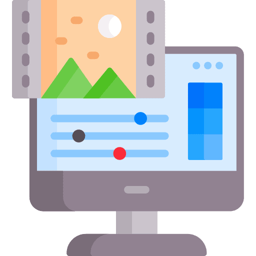 Edit video computer film editing movie icon