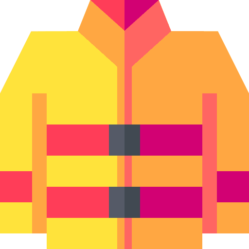 Jacket fireman security protection icon
