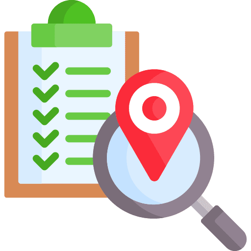 Search clipboard magnifying glass placeholder icon
