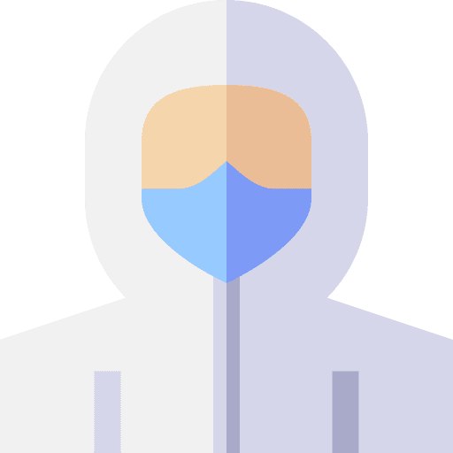 Hazmat people protective equipement suit icon