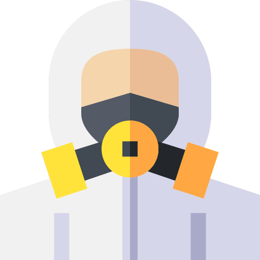 Hazmat protective clothing healthcare and medical mask icon