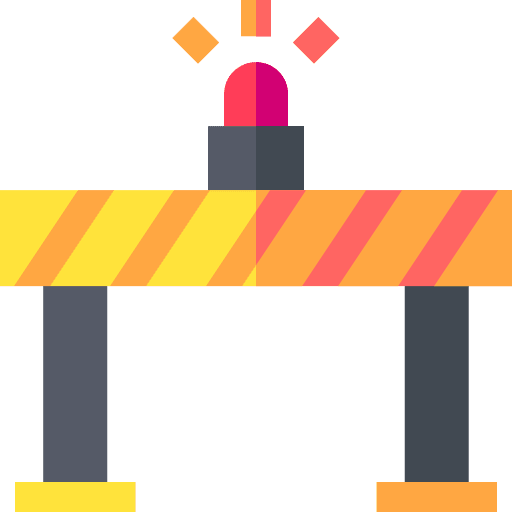 Barrier warning obstacle security icon