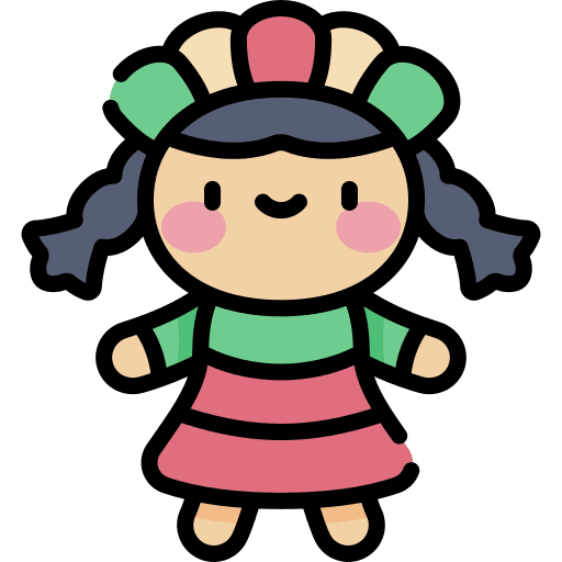 Doll children dia de muertos traditional icon