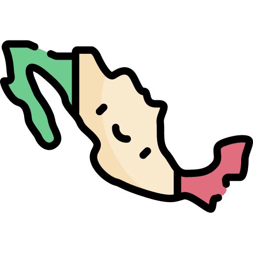 Mexico maps and location flag location icon