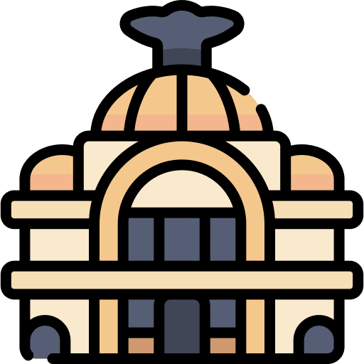 Palace architecture and city mexico palace icon