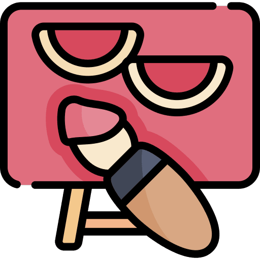 Canvas creative easel brush icon