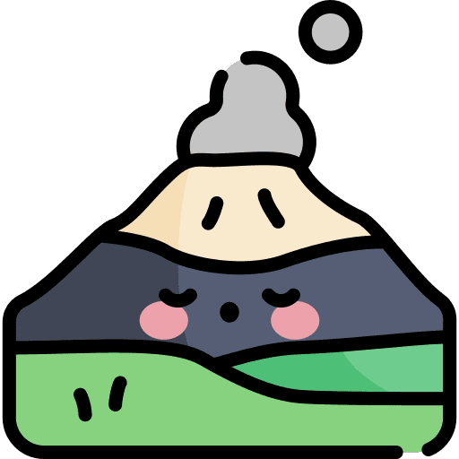 Volcano scenery eruption nature icon
