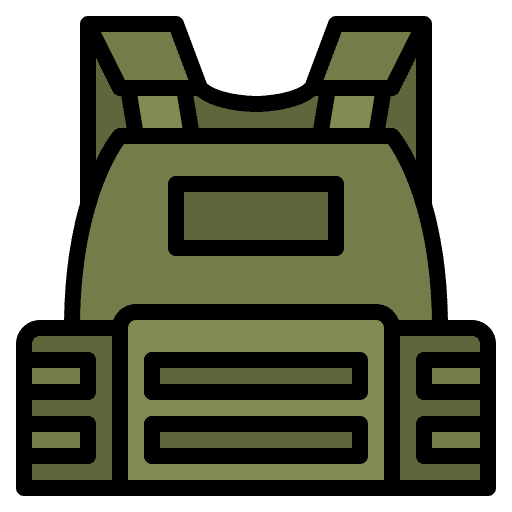 Bullet proof vest security clothing army icon
