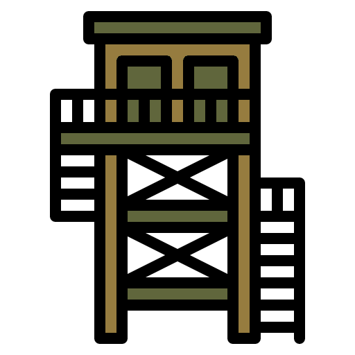 Watchtower building military base military icon
