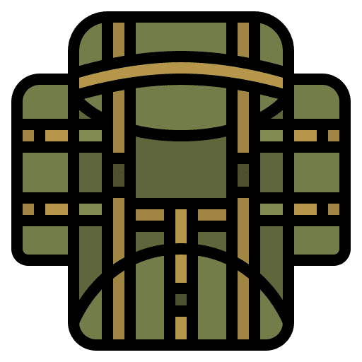 Backpack backpack luggage army icon