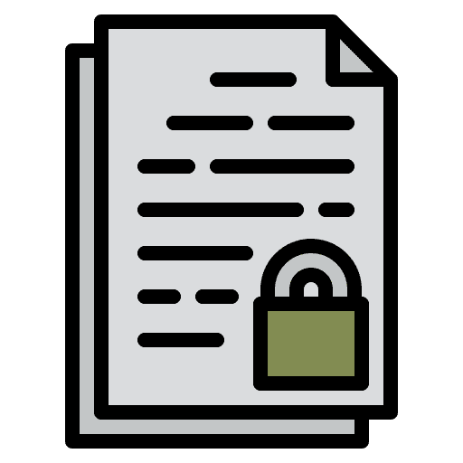 Confidentiality padlock confidentiality document icon