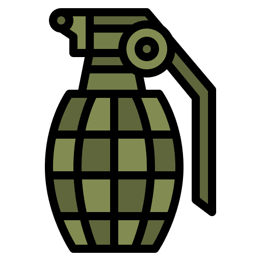 Hand grenade bomb terrorism army icon