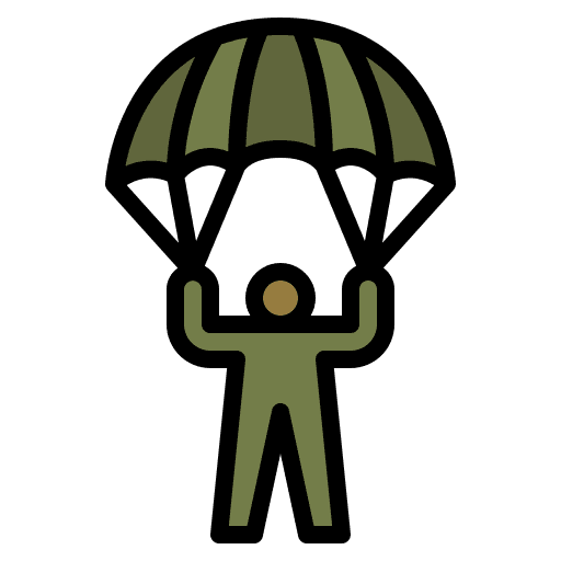 Parachute sport skydiving parachuting icon