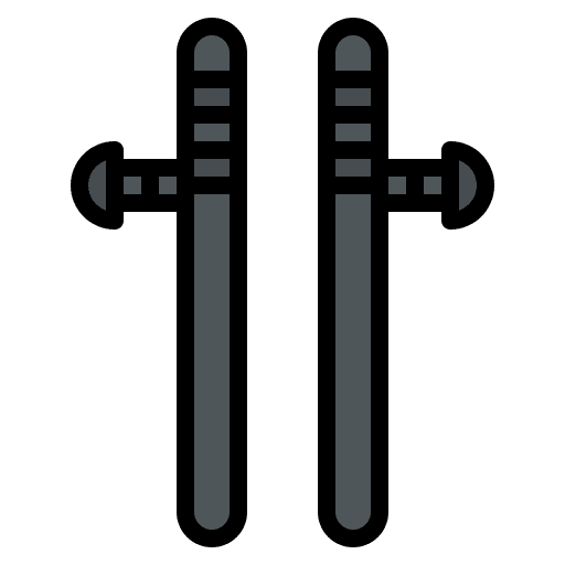 Baton security stick protection icon