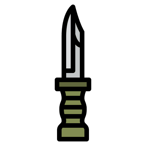 Knife protection war weapon icon