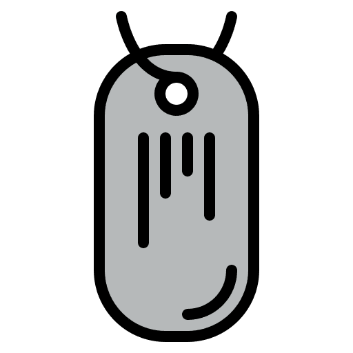 Military tag army neck necklace icon