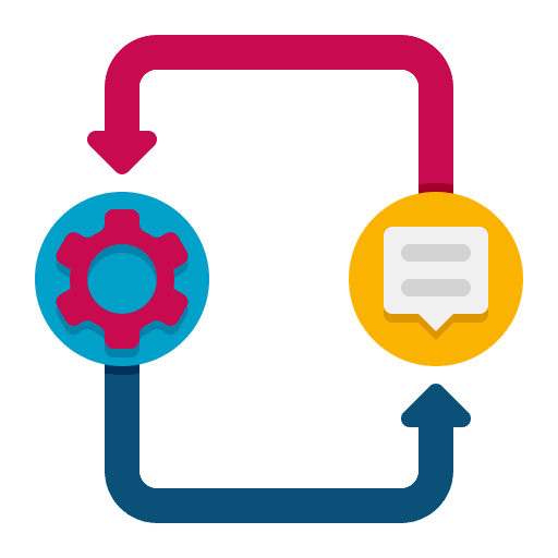 Feedback circular arrow feedback speech bubble icon
