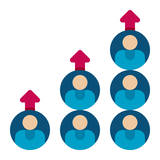 Scalability business and finance team growth icon