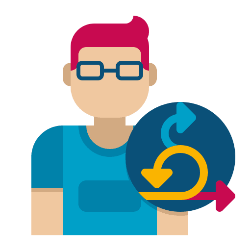 Scrum profession master eyeglasses icon