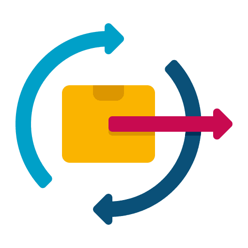 Continuous shipping and delivery continuous cycle icon