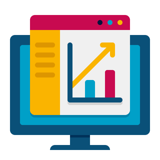 Dashboard business and finance data monitor icon