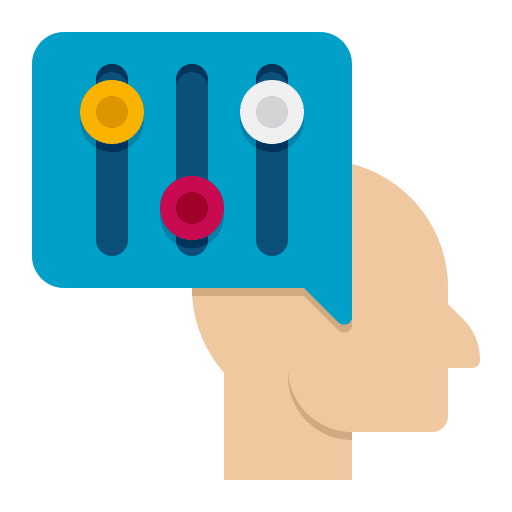 Tuning levels adjustment mind icon