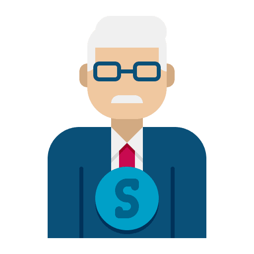 Senior occupation businessman professor icon