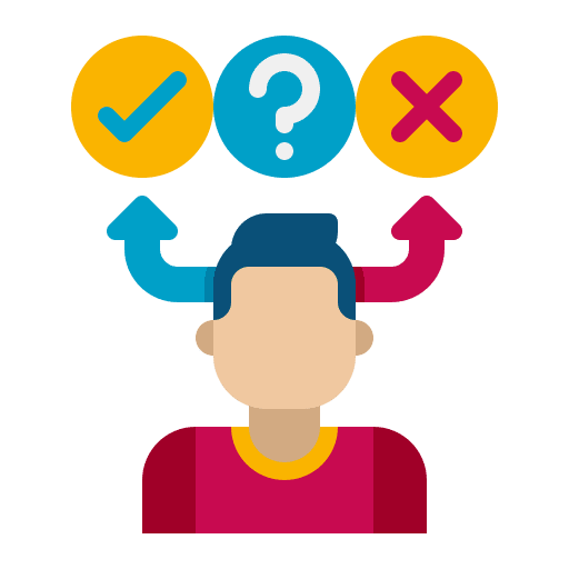Decision making wrong choosing decision making icon