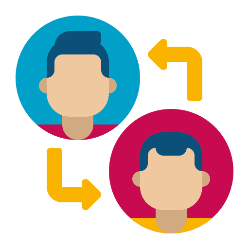 Interaction teamwork team network icon
