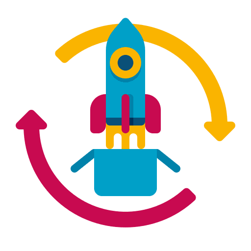 Launching release product rocket ship icon