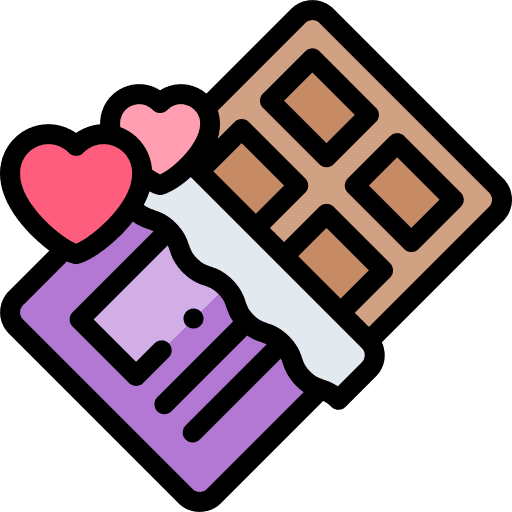 Chocolate heart food and restaurant dessert icon