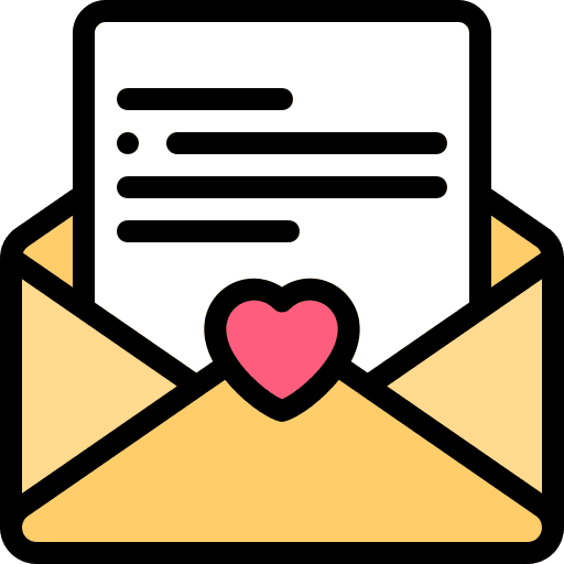 Love letter heart love and romance love letter icon