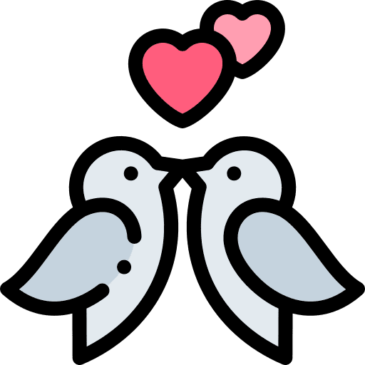 Birds dove pigeon valentines day icon