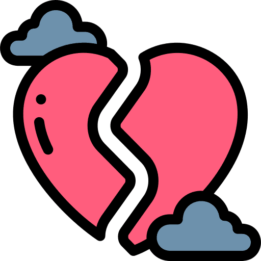 Broken heart romantic heartbreak heartbroken icon