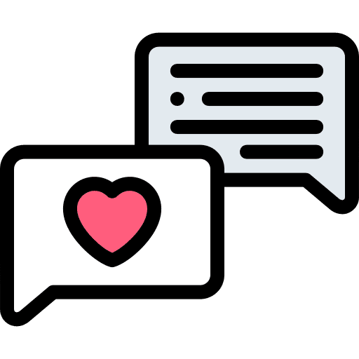 Chat heart speech bubble chat icon