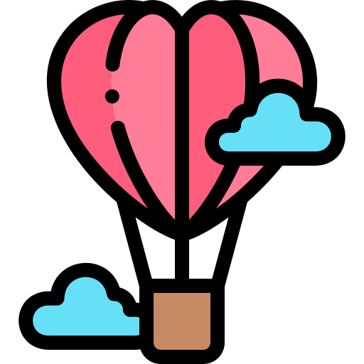 Hot air balloon adventure transportation flight icon