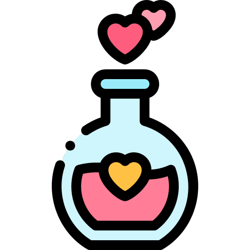 Love potion flask magic container icon