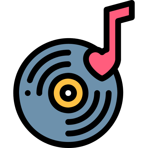 Music quaver record player technology icon