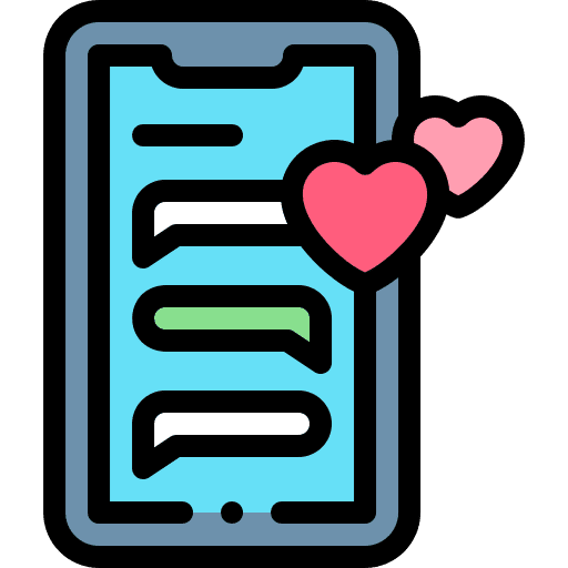 Smartphone heart message love icon