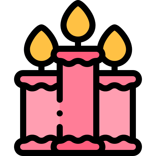Candles furniture and household candlestick candles icon