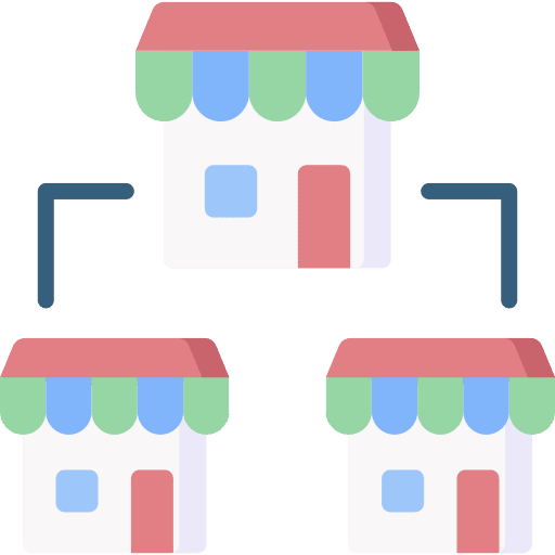 Franchise restaurant commerce and shopping coffee shop icon