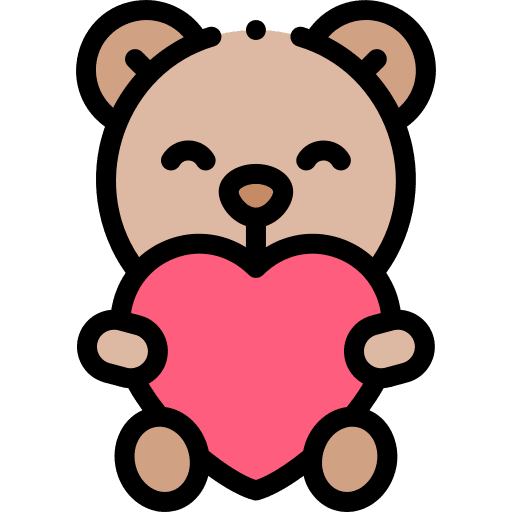 Teddy bear puppet stuffed animal love icon