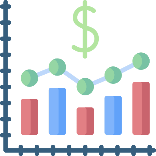 Bar chart dollar bar chart analysis icon