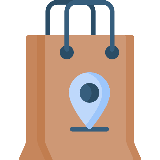 Local business placeholder location pin commerce and shopping icon