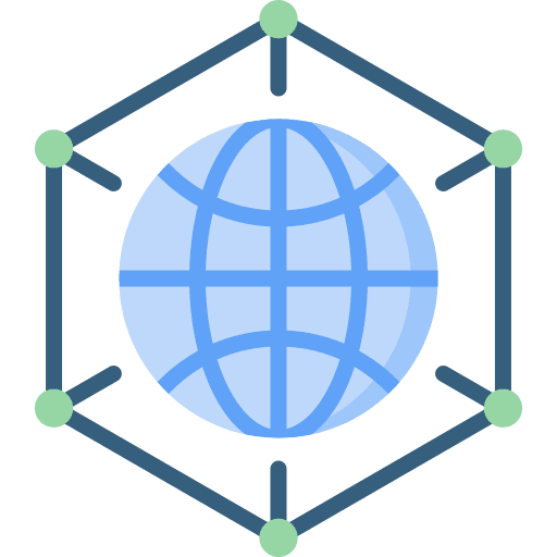 Network seo and web grid communications icon