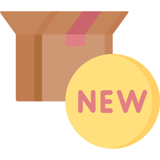 New product package launch sign icon