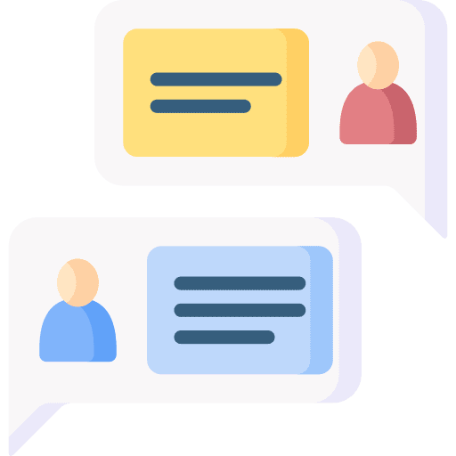 Discussion chat communications brainstorming icon