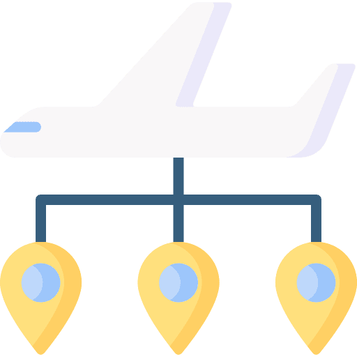 Distribution placeholder airplane location icon